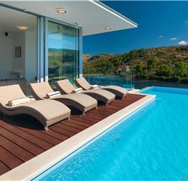 5 bedroom villa with heated infinity pool and sea views near Milna, Brac Island, sleeps 10